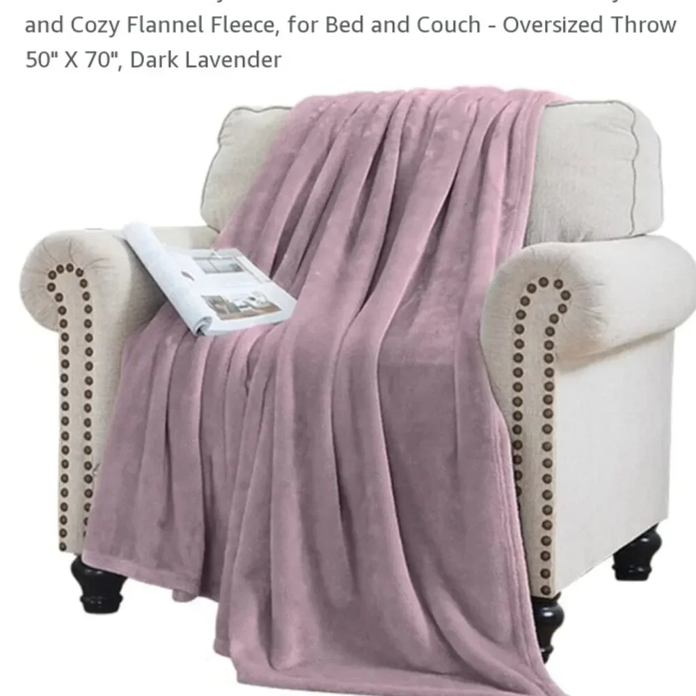 Rachel Roy Deep Lavender Plush Blanket- King